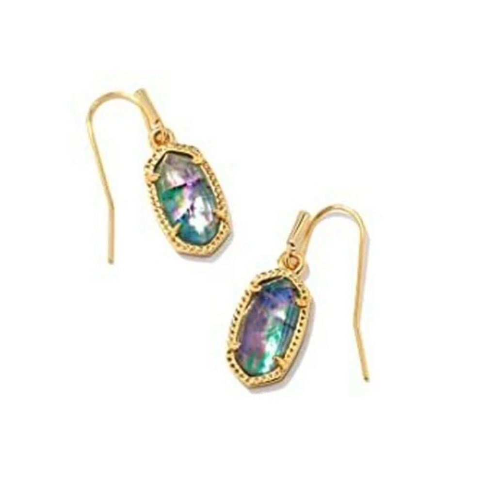 NWTs Kendra Scott Lilac Abalone Gold Drop Earrings